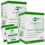 Lumivis premium eyelid and eyelash wipes with tea tree oil, coconut oil and aloe vera 2x36 pieces individual packs 860011219484