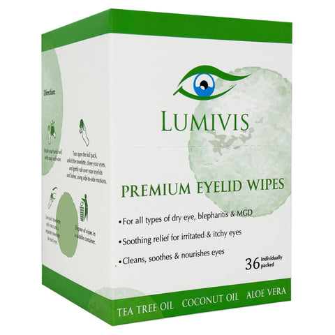 Lumivis Eyelid & Eyelash Wipes with Tea Tree Oil 36 Pieces