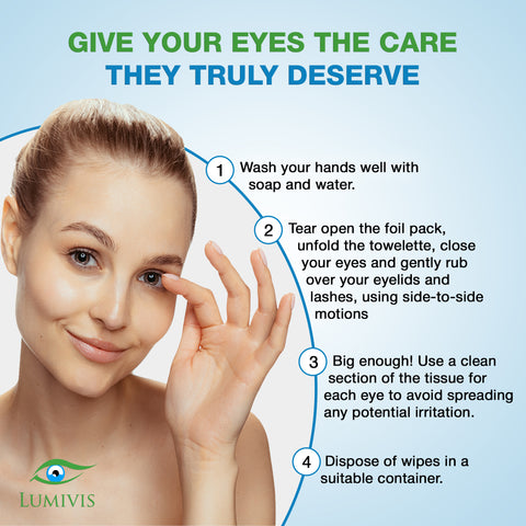 Lumivis Tea Tree Oil Eyelid Wipes - give your eyes the care they truly deserve