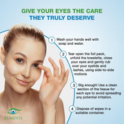 how to use Lumivis tea tree oil eyelid and eyelash wipes gie your eyes the care they truly deserve