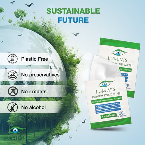 Lumivis Tea Tree Oil Eyelid Wipes - 108 Individually Wrapped Pads for Eye Care